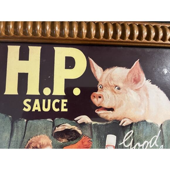 Vintage H.P. Sauce “Good With Bacon” Framed Print – Retro Advertising Art - Picture 3 of 8
